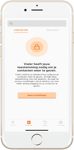 contacten weergeven op Vialer app